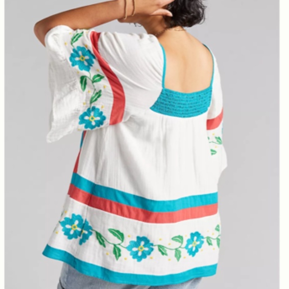 Anthropologie Seen Worn Kept Embroidered Tunic Blouse Size 4 - Picture 7 of 10